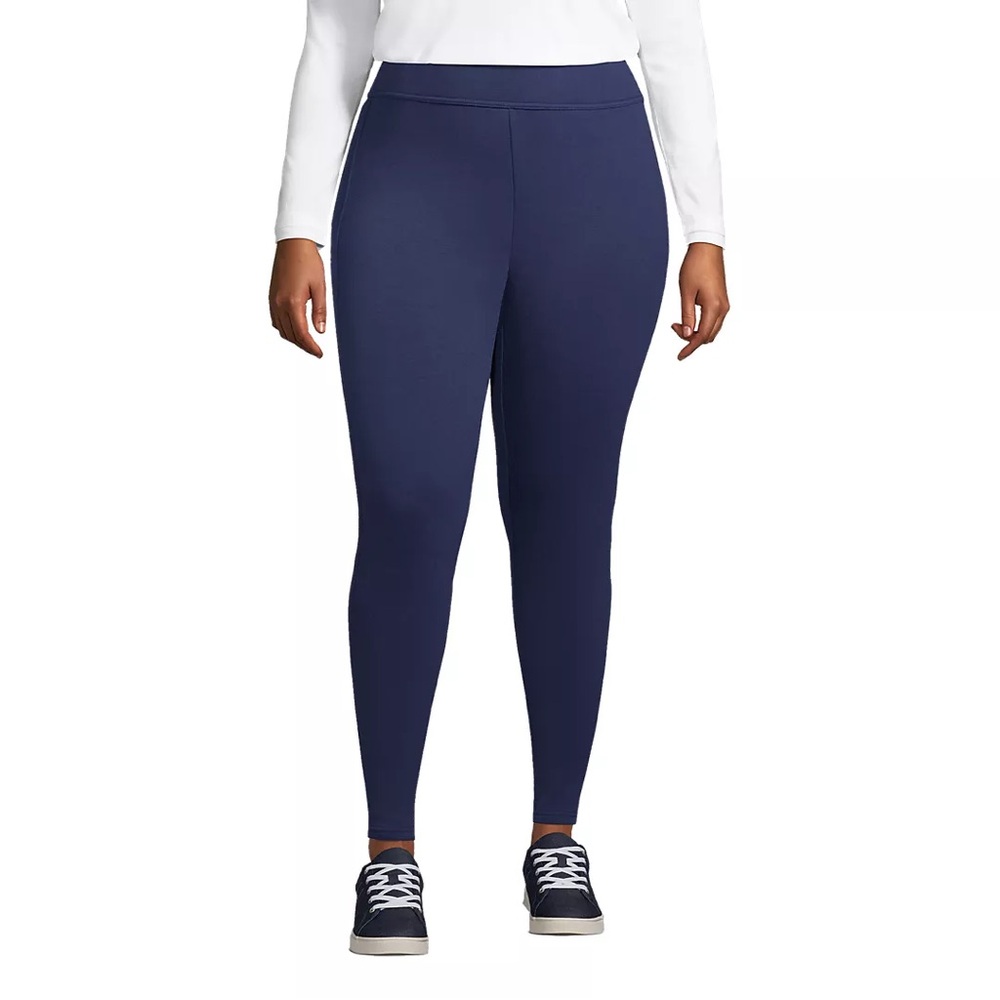 Lands End Women's High Rise Serious Sweats Fleece Lined Pocket Leggings Size 2X